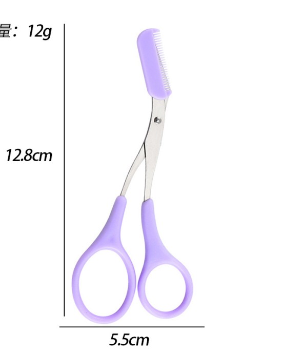 Three-piece portable folding safety eyebrow comb scissors bevel beauty tool eyebrow trimmer eyebrow clip set