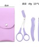 Three-piece portable folding safety eyebrow comb scissors bevel beauty tool eyebrow trimmer eyebrow clip set