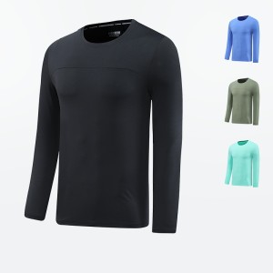 Quick drying clothes, long sleeved T-shirts, men's training clothes, fitness running sports tops, moisture wicking and sweat wicking outdoor base shirts