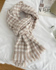 Scarf warm checkered bib scarf with tassel scarf women's advanced sense