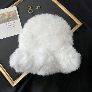 Plush cap female fall and winter new warm rabbit hair cap Japanese big head circumference furry hat