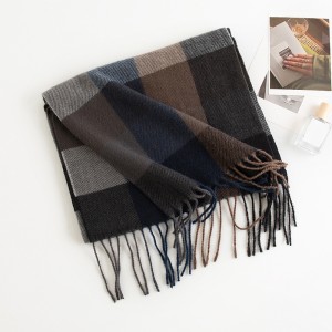 Women's imitation cashmere scarf fashion commute simple checkerboard cold warm scarf