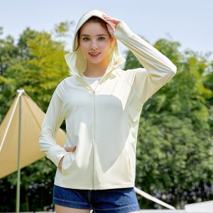 Ultraviolet nylon ice silk sunscreen jacket female 2024 spring new outdoor leisure sunwear female sunscreen skin